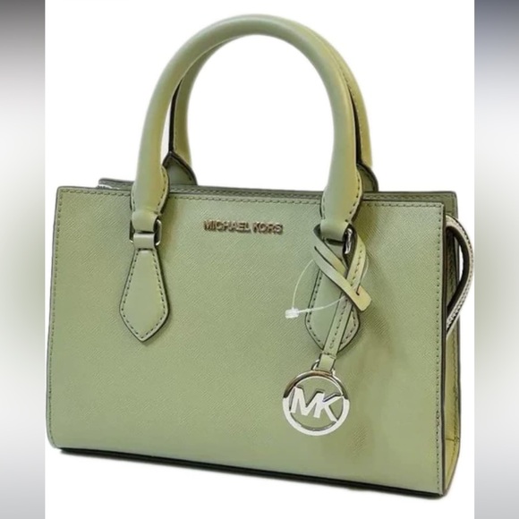 MICHAEL KORS SHEILA SMALL CENTER ZIP SATCHEL SHOULDER CROSSBODY BAG GREEN - Picture 1 of 4